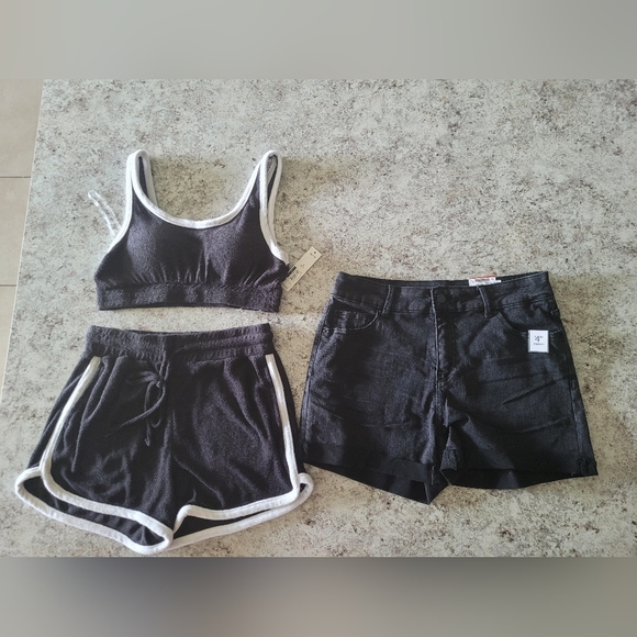 Bundle- 2 Piece Terry Set & Black Short NWT (S)/(8) - Picture 2 of 12
